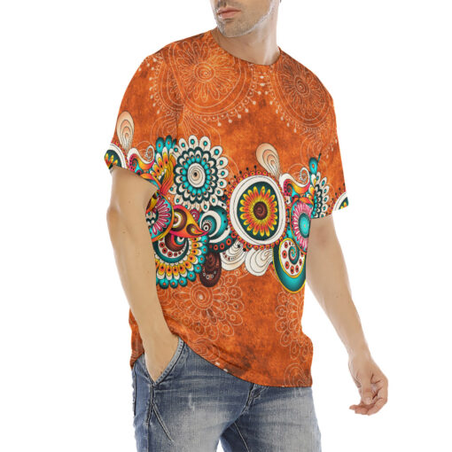 Mehndi Element Ornament Men's T-Shirt - Image 3