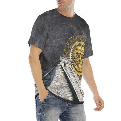 Aztec Wheel Calendar Men's T-Shirt - Image 3