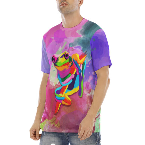 Tree Frog Multicolor Men's T-Shirt - Image 2