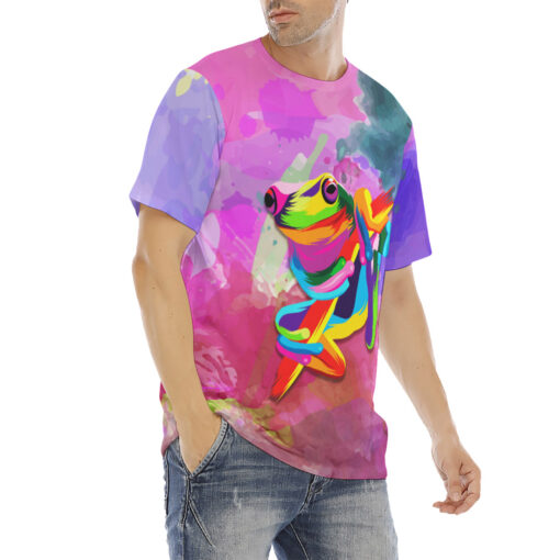 Tree Frog Multicolor Men's T-Shirt - Image 3