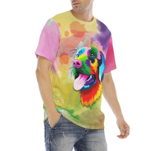 Colorful Labrador Retriever Men's T-Shirt - Image 3