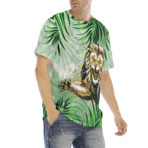 Lion Jumping from Jungle Men's T-Shirt - Image 3