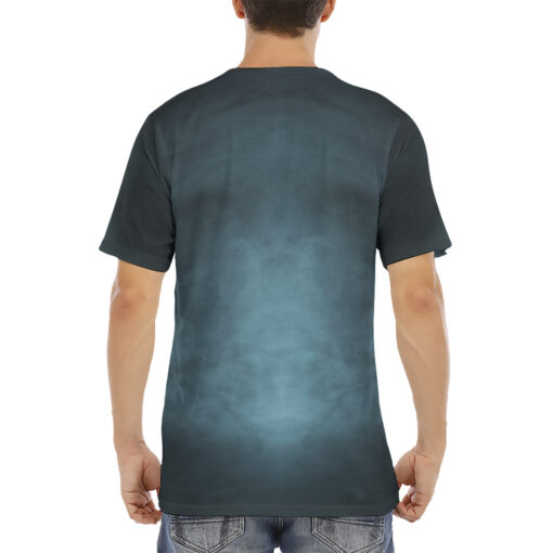 Grim Reaper Over Dark Misty Men's T-Shirt - Image 4