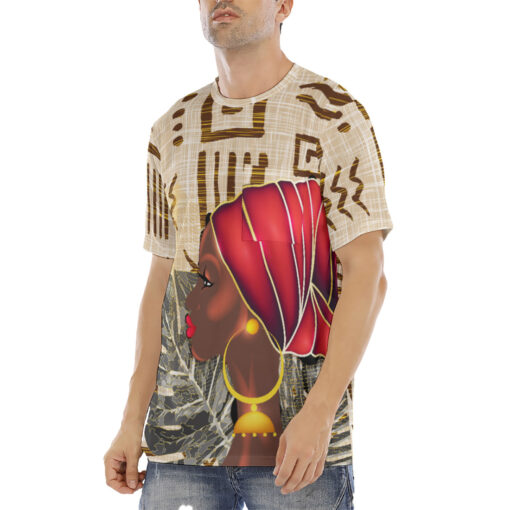 African Red Turban Men's T-Shirt - Image 2