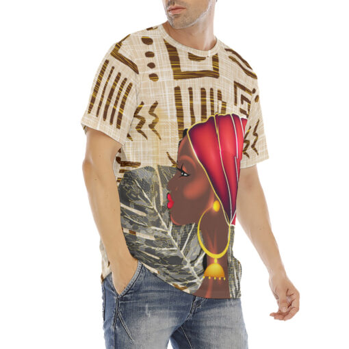 African Red Turban Men's T-Shirt - Image 3