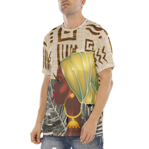 African Gold Turban Men's T-Shirt - Image 2