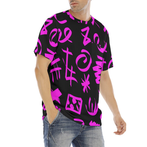 Pink Brushstrokes Men's T-Shirt - Image 3