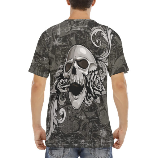 Skull with Flowers Men's T-Shirt - Image 4