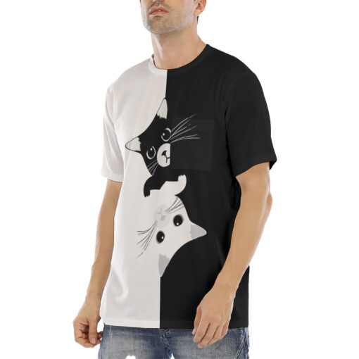 Yin Yang Cats Men's T-Shirt - Image 2