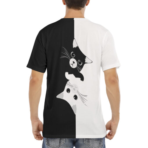 Yin Yang Cats Men's T-Shirt - Image 4