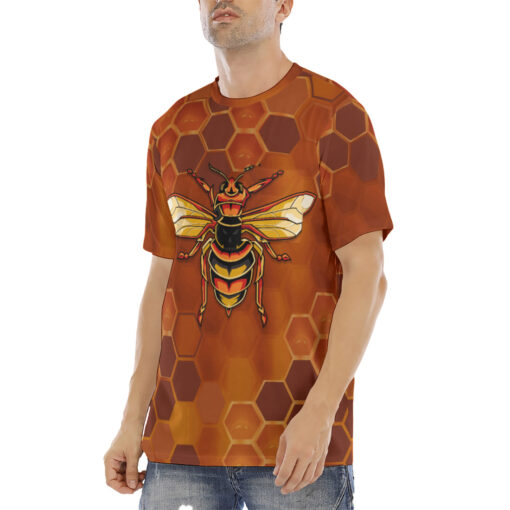 Bee Hexagons Men's T-Shirt - Image 2