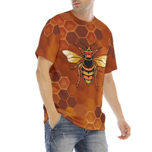 Bee Hexagons Men's T-Shirt - Image 3