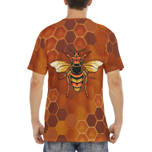 Bee Hexagons Men's T-Shirt - Image 4