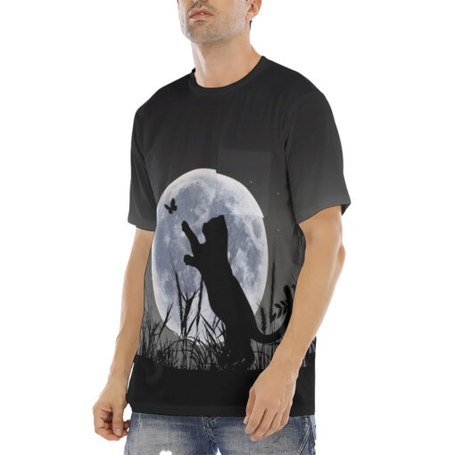 Cute Cat Silhouette Men's T-Shirt - Image 2