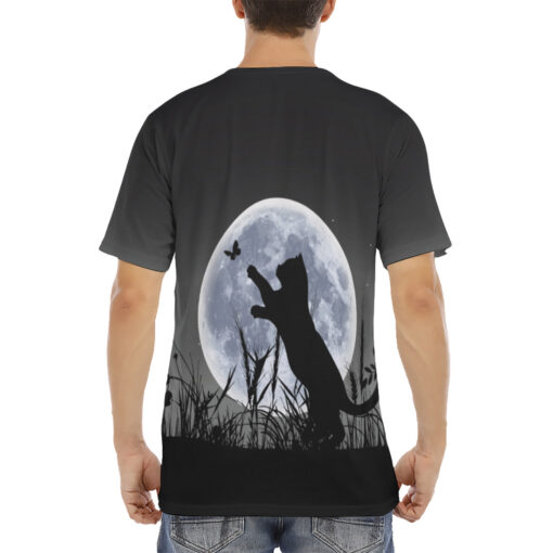 Cute Cat Silhouette Men's T-Shirt - Image 4