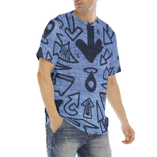 Arrows on Denim Men's T-Shirt - Image 3