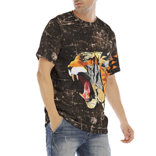 Tiger Polygons Men's T-Shirt - Image 3