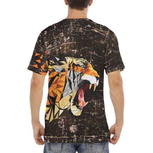 Tiger Polygons Men's T-Shirt - Image 4