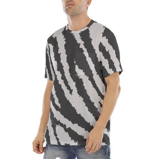 Gray Zebra Men's T-Shirt - Image 2