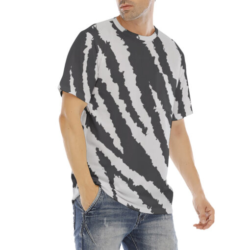 Gray Zebra Men's T-Shirt - Image 3