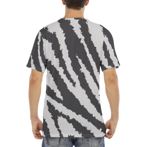 Gray Zebra Men's T-Shirt - Image 4