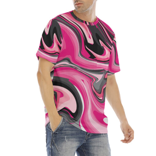 Pink Marble Men's T-Shirt - Image 3