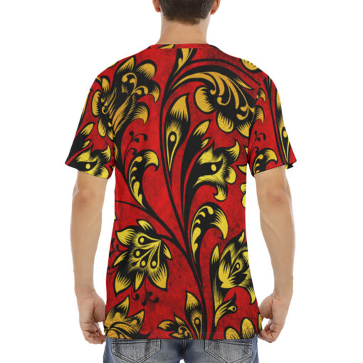 Floral Khokhloma Men's T-Shirt - Image 4