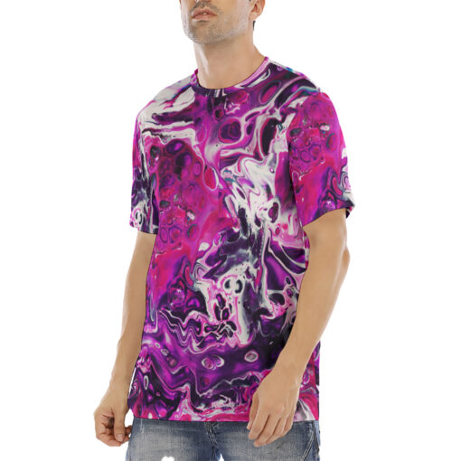 Purple Acrylic Marble Men's T-Shirt - Image 2