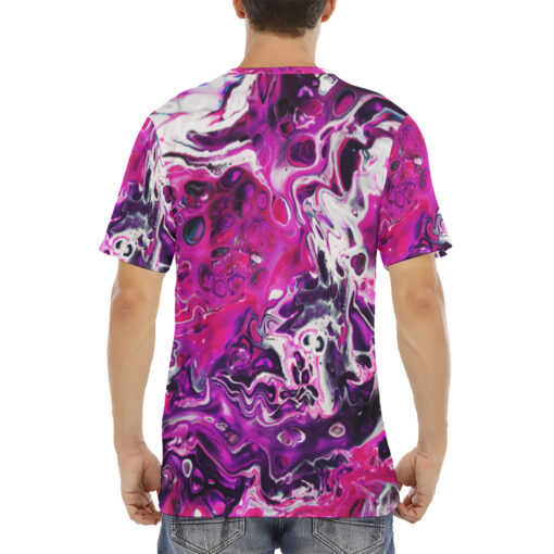 Purple Acrylic Marble Men's T-Shirt - Image 4