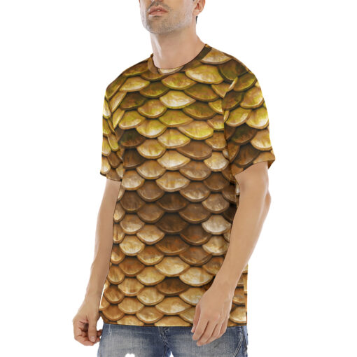 Golden Fish Scales Men's T-Shirt - Image 2