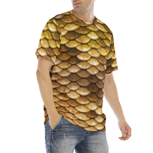 Golden Fish Scales Men's T-Shirt - Image 3