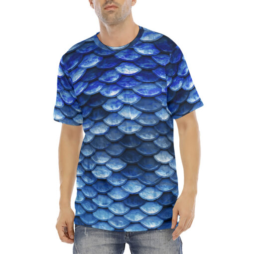 Blue Fish Scales Men's T-Shirt