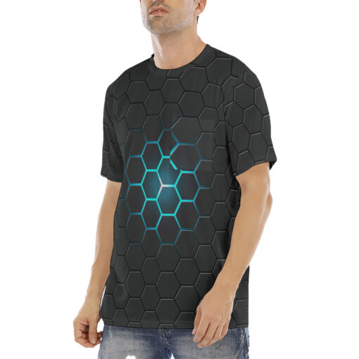 Dark Gray Hexagons Men's T-Shirt - Image 2