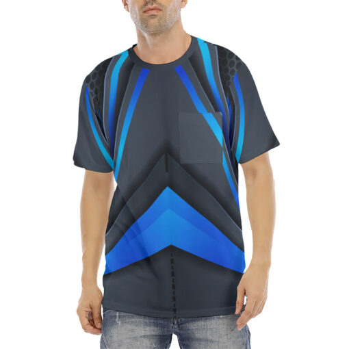 Blue Line Gradient Shapes Men's T-Shirt