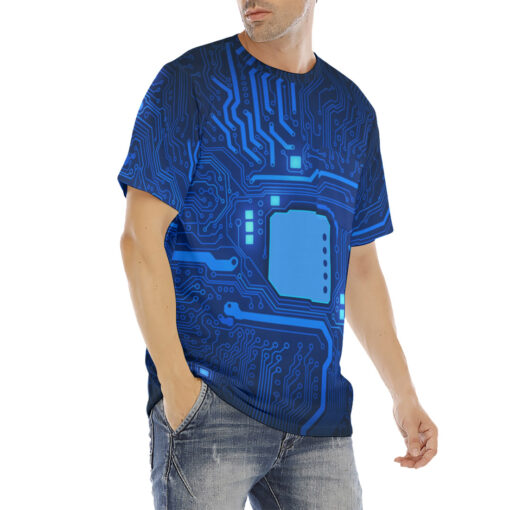 Computer Circuit Board Men's T-Shirt - Image 3