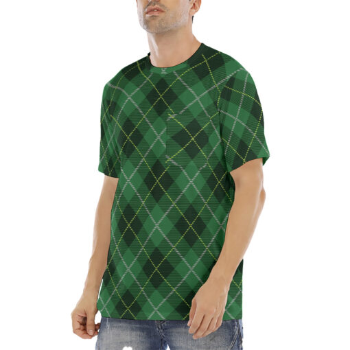 Green Tartan Plaid Men's T-Shirt - Image 2