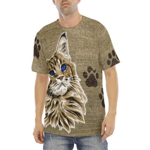 Red Maine Coon Cat Men's T-Shirt