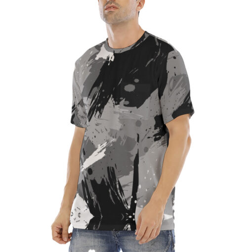 Abstract Gray Grunge Men's T-Shirt - Image 2