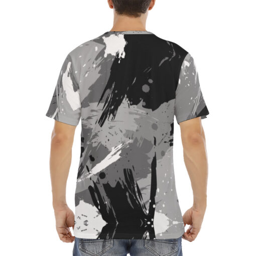 Abstract Gray Grunge Men's T-Shirt - Image 4