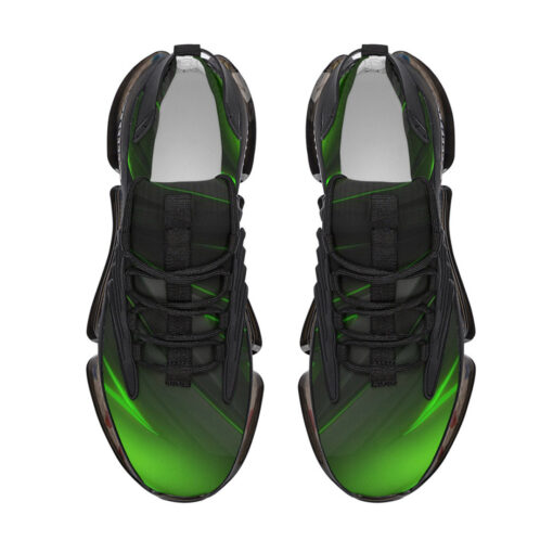 Geometric Green Stripes Air Sneakers - Image 3