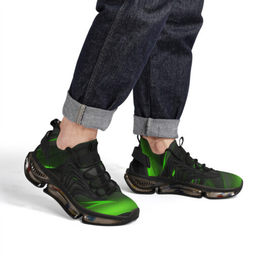 Geometric Green Stripes Air Sneakers - Image 7