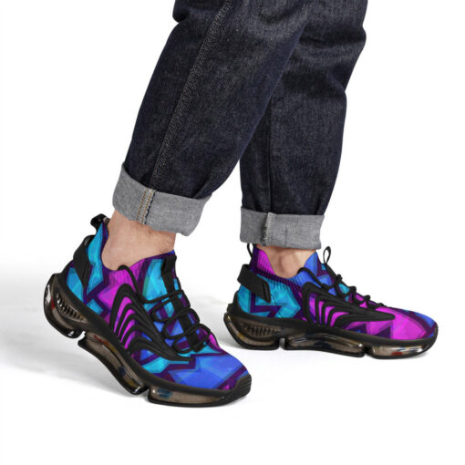 Purple Geometric Grunge Air Sneakers - Image 7