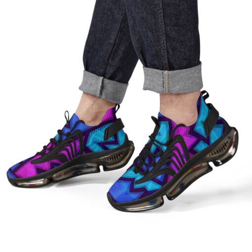 Purple Geometric Grunge Air Sneakers - Image 8