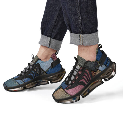 Denim Patchwork Air Sneakers - Image 8