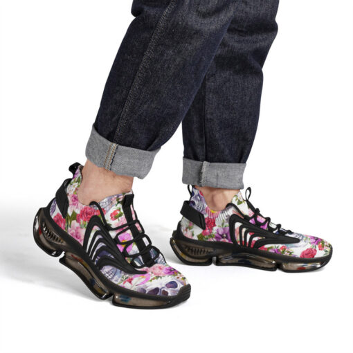 Watercolor Skulls Roses Air Sneakers - Image 7