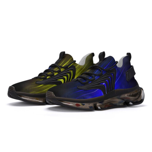 Blue Yellow Smoke Neon Light Air Sneakers - Image 2