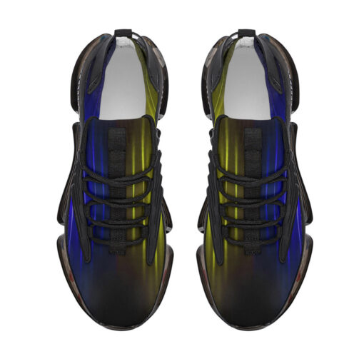 Blue Yellow Smoke Neon Light Air Sneakers - Image 3