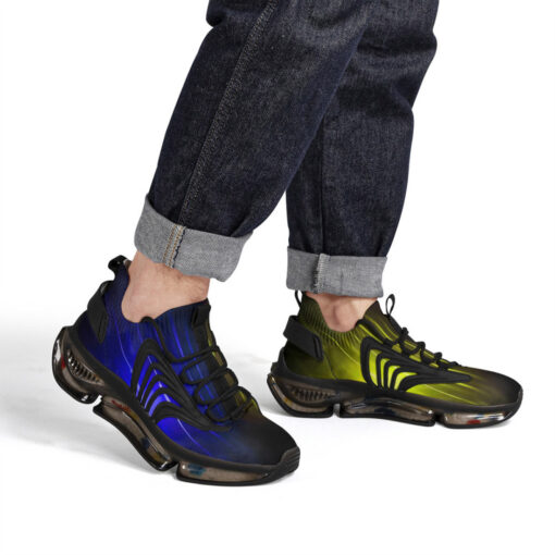 Blue Yellow Smoke Neon Light Air Sneakers - Image 7