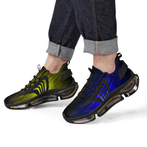 Blue Yellow Smoke Neon Light Air Sneakers - Image 8