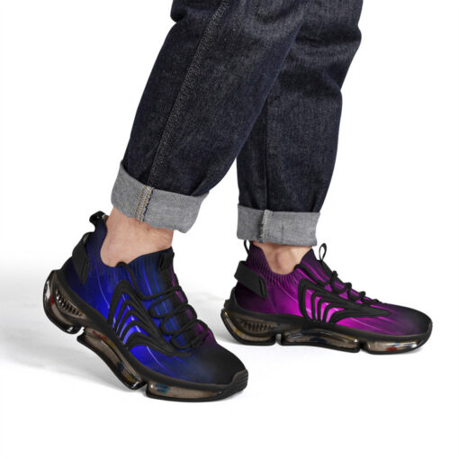 Blue Pink Smoke Neon Light Air Sneakers - Image 7